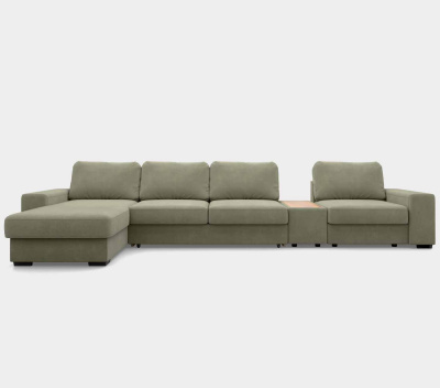 Угловой диван-кровать, ткань Forma Olive